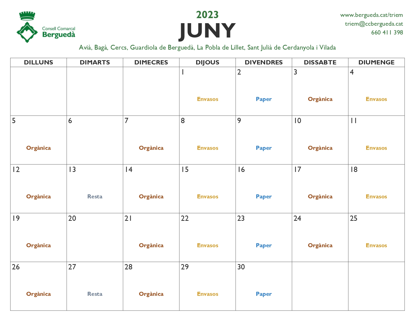 Calendari Juny